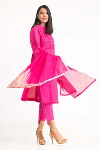 UAE -Dobby Dyed Shirt And Trouser With Embroidered Dupatta WGK-DBS-DE-2192