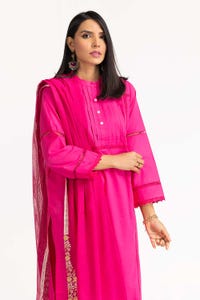 UAE -Dobby Dyed Shirt And Trouser With Embroidered Dupatta WGK-DBS-DE-2192
