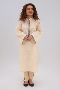 UAE -Baahira Collection Dyed Embroidered Shirt WGK-DBW-DE-2437
