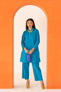 UAE -Dobby Seersucker Dyed Shirt And Trouser WGK-DBW-DY-2895