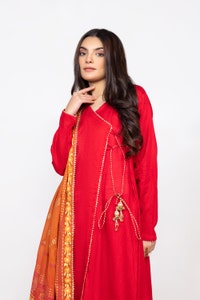 UAE -The Loom Shirt And Trouser With Block Print Dupatta WGK-DBW-SP-2014