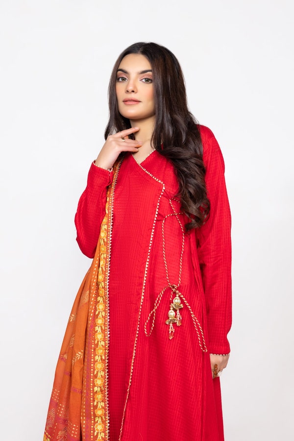 UAE -The Loom Shirt And Trouser With Block Print Dupatta WGK-DBW-SP-2014