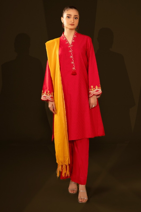 UAE -Jacquard Embroidered Shirt And Jacquard Dupatta WGK-JQW-DE-2953