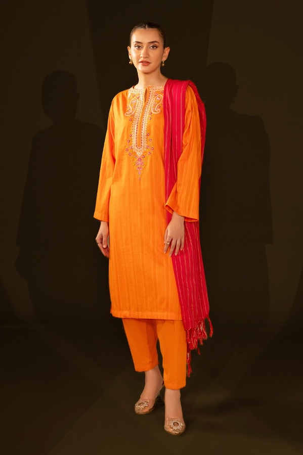 UAE -Jacquard Embroidered Shirt And Jacquard Dupatta WGK-JQW-DE-2957