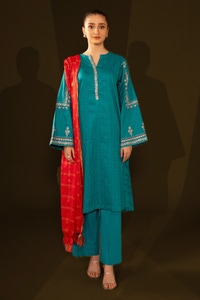 UAE -Jacquard Embroidered Shirt And Jacquard Dupatta WGK-JQW-DE-2960