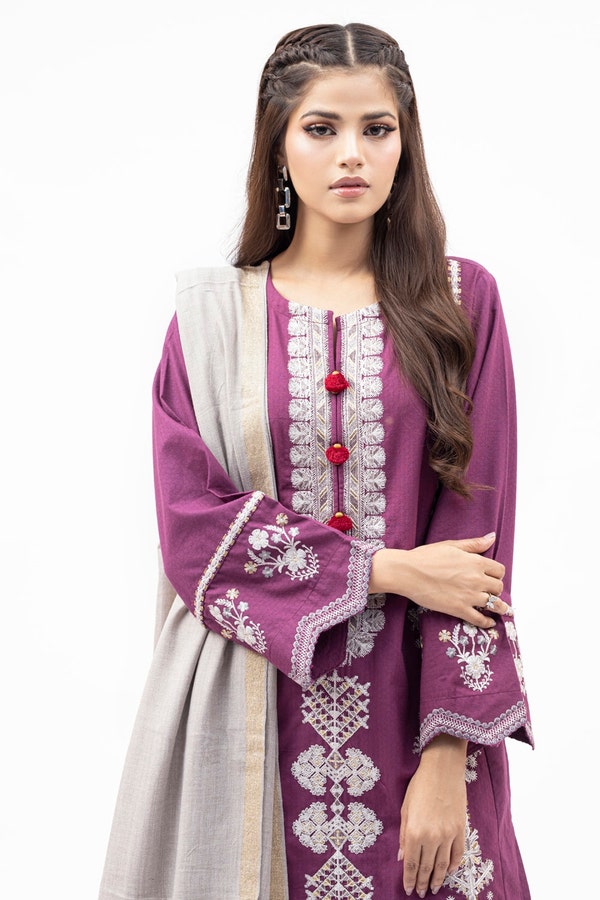 UAE -Khaddar Embroidered Shirt And Dupatta WGK-KDW-DE-1935