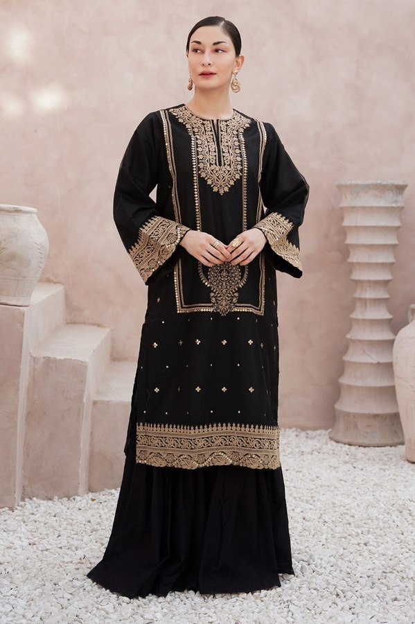 UAE -Khaddi Net Embroidered Shirt WGK-KNS-DE-2818
