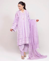 UAE -Needle Craft Embroidered Shirt And Trouser With Dupatta WGK-LWS-DE-2182
