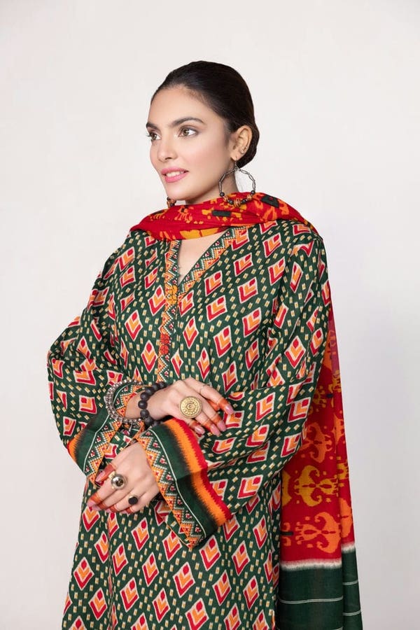 UAE -Rozana Printed Shirt And Trouser With Dupatta WGK-LWS-DP-2217