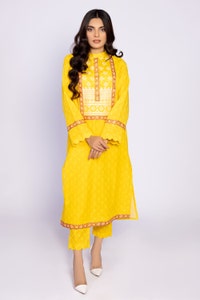 UAE -Printed Meody Embroidered Shirt And Trouser WGK-LWS-PE-2161