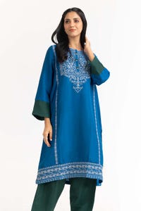 UAE -Zartaar Raw Silk Embroidered Shirt And Trouser WGK-RSS-DE-2082