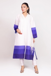 UAE -Needle Craft Raw Silk Printed Embroidered Shirt WGK-RSS-PE-2087