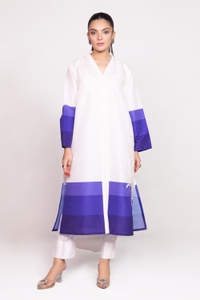 UAE -Needle Craft Raw Silk Printed Embroidered Shirt WGK-RSS-PE-2087