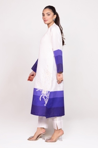 UAE -Needle Craft Raw Silk Printed Embroidered Shirt WGK-RSS-PE-2087