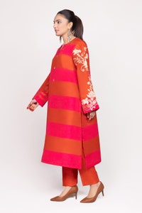 UAE -Needle Craft Raw Silk Printed Embroidered Shirt WGK-RSS-PE-2090