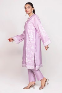 UAE -Tehwaar Raw Silk Block Print Shirt And Trouser WGK-RSS-SP-2223