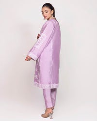 UAE -Tehwaar Raw Silk Block Print Shirt And Trouser WGK-RSS-SP-2223