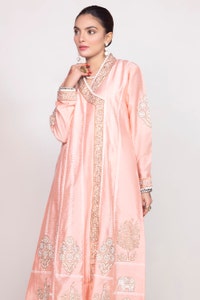 UAE -Tehwaar Raw Silk Block Printed Shirt And Trouser WGK-RSS-SP-2224