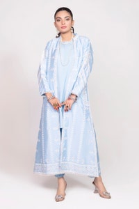 UAE -Tehwaar Raw Silk Block Printed Shirt And Trouser with Inner WGK-RSS-SP-2225