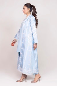 UAE -Tehwaar Raw Silk Block Printed Shirt And Trouser with Inner WGK-RSS-SP-2225