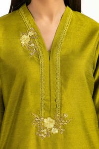 UAE -Tehwaar Raw Silk Dyed Embroidered Shirt And Trouser WGK-RSW-DE-2020