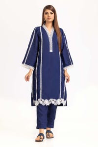 UAE -Tehwaar Raw Silk Dyed Embellished Shirt And Trouser WGK-RSW-DY-2023