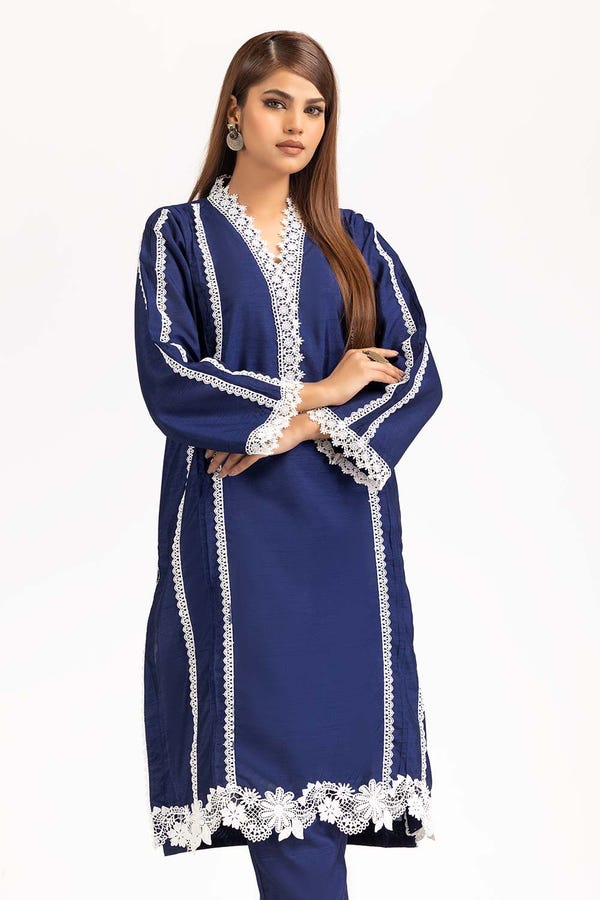 UAE -Tehwaar Raw Silk Dyed Embellished Shirt And Trouser WGK-RSW-DY-2023