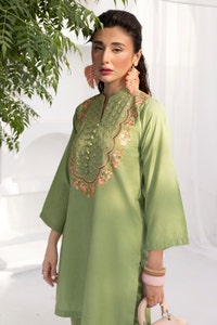 UAE -Silk Embroidered Shirt And Trouser WGK-SKS-DE-2756