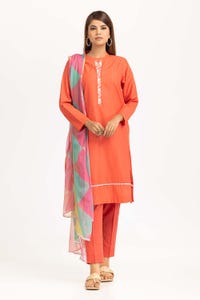 UAE -Har Roz Yarn Dyed Embroidered Shirt And Trouser with Printed Dupatta WGK-YDS-PE-2238