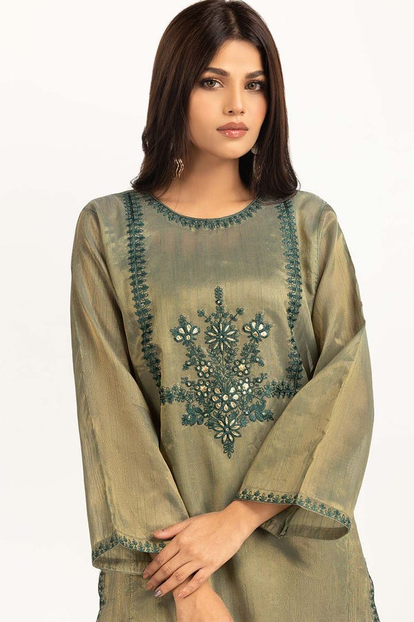 UAE -Tissue Silk Embroidered Shirt WGK-YDW-DE-2048