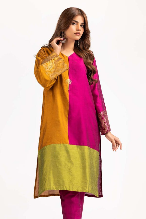 UAE -Color Block Yarn Dyed Block Printed Shirt And Trouser WGK-YDW-SP-2042