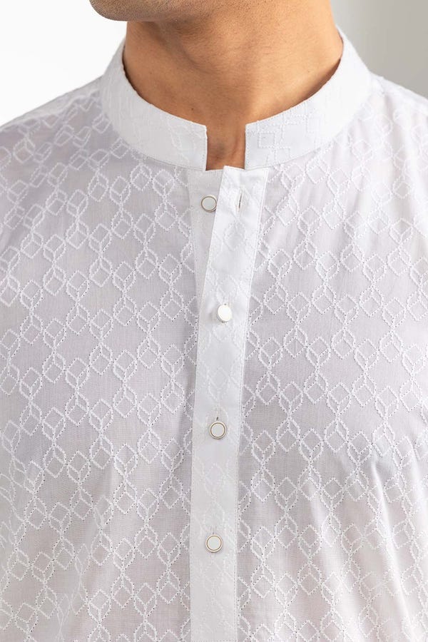 UAE -White Basic Kurta KR-PLN22-022