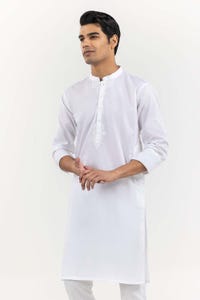 UAE -White Basic Kurta KR-EMB22-006