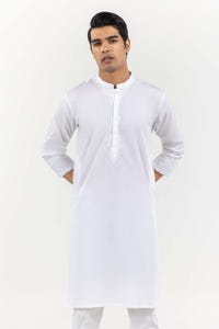 UAE -White Basic Kurta KR-EMB22-006