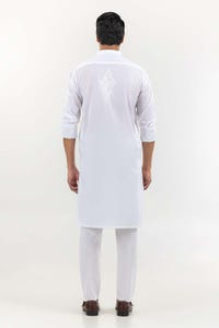 UAE -White Basic Kurta KR-EMB22-006