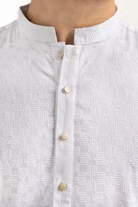 UAE -White Basic Kurta KR-PLN22-053