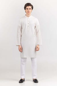 UAE -White Basic Kurta KR-PLN22-091