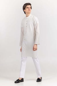 UAE -White Basic Kurta KR-PLN22-091