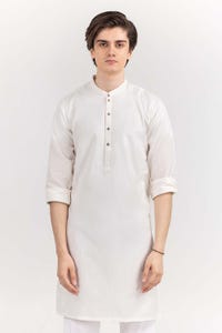 UAE -White Basic Kurta KR-PLN22-091