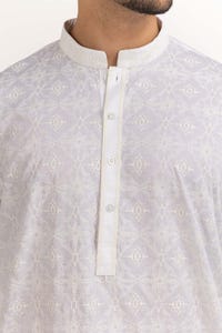 UAE -White Embroidered Kurta KR-EMB23-009