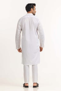 UAE -White Embroidered Kurta KR-EMB23-009