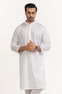 UAE -White Embroidered Kurta KR-EMB23-009