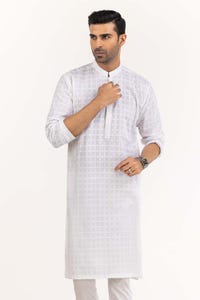 UAE -White Embroidered Kurta KR-EMB23-010