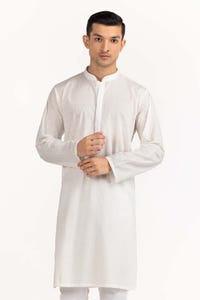 UAE -White Embroidered Kurta KR-EMB23-020