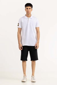 UAE -White Embroidered Polo PS-FPK23-188