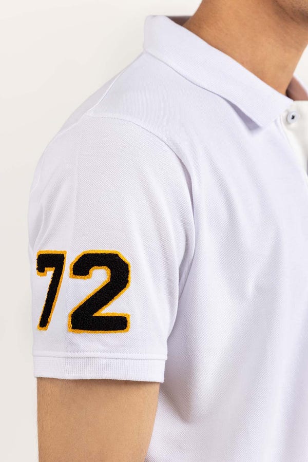 UAE -White Embroidered Polo PS-FPK23-188