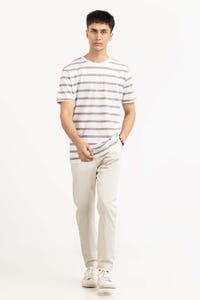 UAE -White Khaki Basic Tee TS-CNSJ23-063