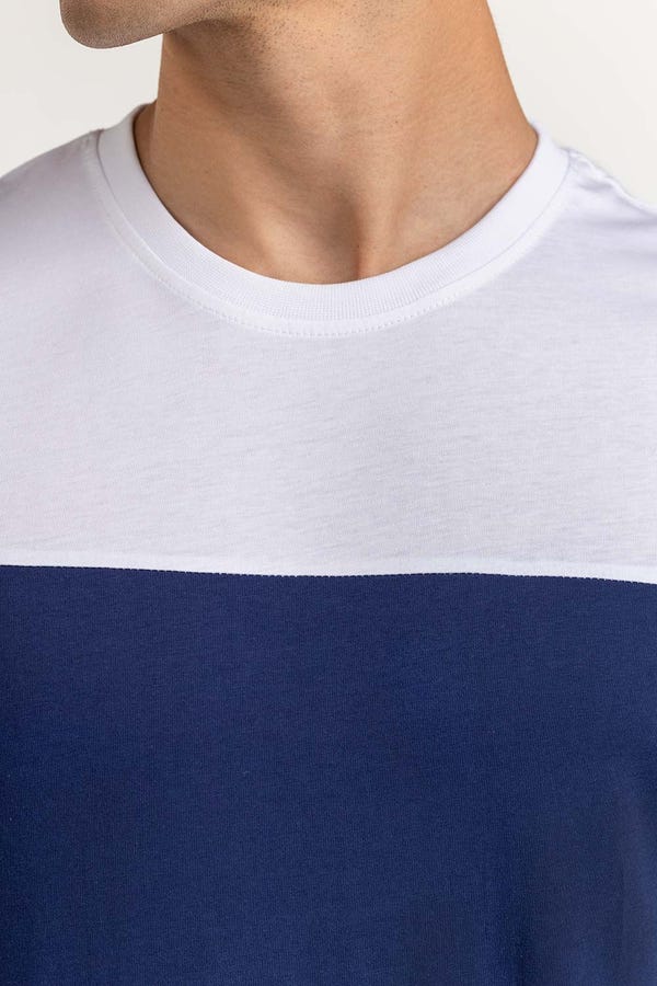 UAE -White Navy Graphic Tee TS-CNSJ23-270
