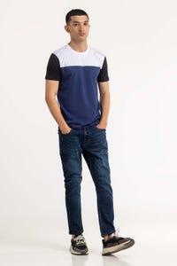 UAE -White Navy Graphic Tee TS-CNSJ23-270