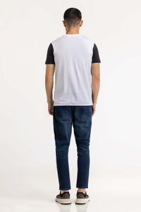 UAE -White Navy Graphic Tee TS-CNSJ23-270